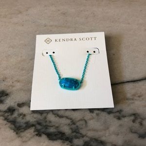 NWT Last 1 Kendra Scott Elisa Matte Aqua Necklace